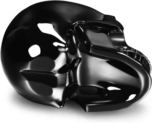 Miniatura 8 de Skullis Cráneo de cristal de obsidiana negra de 5.0 pulgadas, escultura artística de piedras preciosas talladas a mano, estatua de piedra curativa