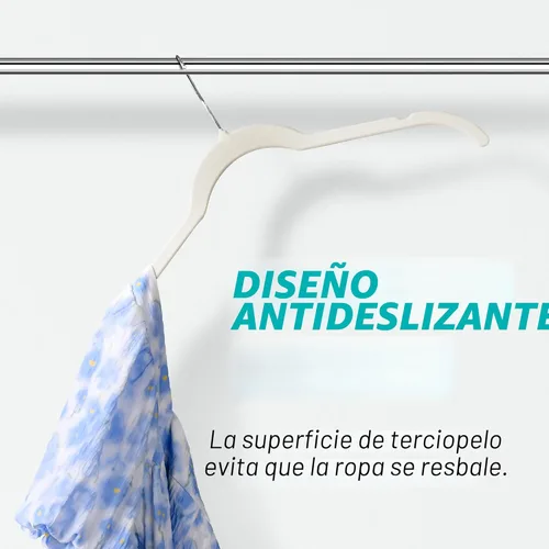 Miniatura 4 de Sishynio Perchas de terciopelo prémium para camisas, paquete de 30 unidades, antideslizante con gancho giratorio de 360°, colgador delgado flocado