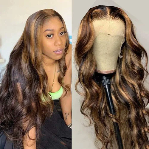 Miniatura 2 de Peluca de cabello humano con encaje frontal transparente HD de 13 x 6 pulgadas, peluca de cabello humano degradado con abuelitos, pelucas de encaje