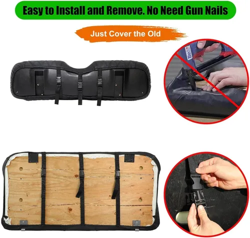 Miniatura 3 de EZGO Fundas de Asiento, Fundas de Asiento de Carrito de Golf para EZGO TXT 1994-2013 y EZGO RXV OEM Asiento Ordinario Cuero Marino Grueso Diamante