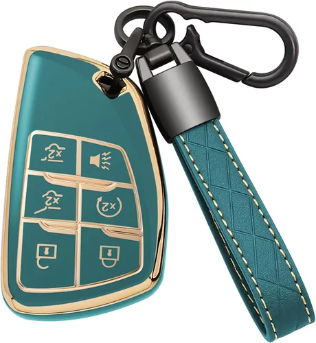 Miniatura 9 de Funda para Llavero de Chevy con Llavero Carcasa Suave de TPU Portallaves Compatible con Chevrolet Suburban Tahoe Silverado 1500 2021 2022 2023