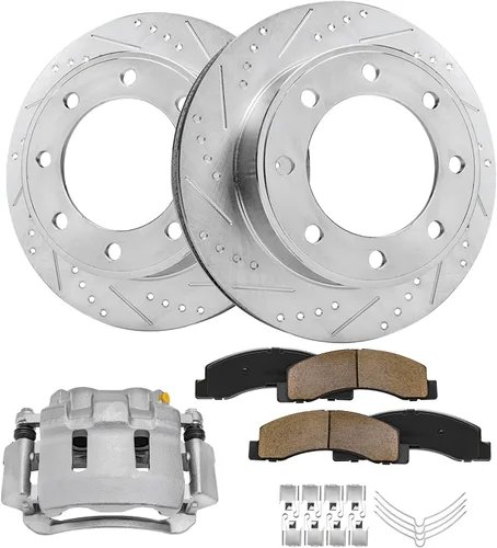 Miniatura 18 de Detroit Axle - 4 rotores de freno para Chevrolet Cruze Volt Orlando Verano, rotores de freno de disco perforados y ranurados de repuesto : rotor