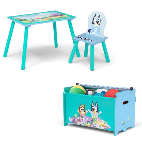 Miniatura 14 de Delta Children Marvel Spidey y sus sorprendentes amigos Juego de 3 piezas para cuarto de juegos infantil – Incluye mesa, silla y caja de juguetes