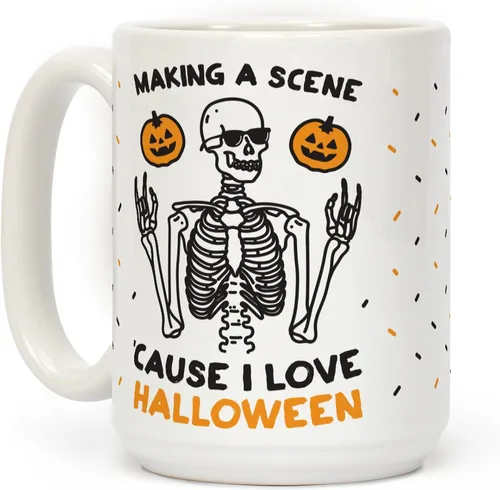 Miniatura 32 de LookHUMAN Taza de Café de Halloween – Halloween Is Meowgical Tazas, Taza de Café Espeluznante Idea de Regalos de Taza, 15 Onzas 10-Blanco