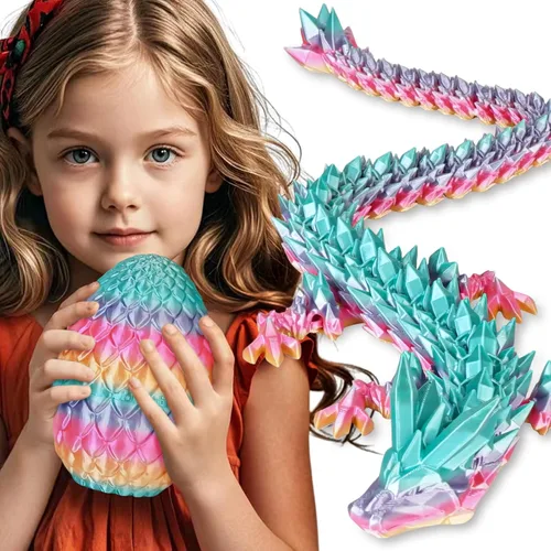 Miniatura 26 de Huevos de dragón pequeños con dragón en el interior, regalos divertidos sorpresa impresos en 3D para niños, juguetes fidget articulados de dragón Oro