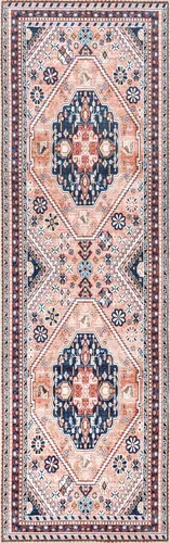 Miniatura 5 de nuLOOM Nevaeh - Alfombra de pasillo ultrafina lavable a máquina, 2 pies 6 pulgadas x 8 pies, color azul