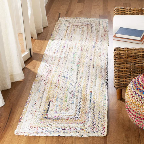 Miniatura 8 de SAFAVIEH Braided Collection - Alfombra de pasillo, 2 pies 3 pulgadas x 8 pies, color negro y azul, hecho a mano, reversible, ideal para dormitorio