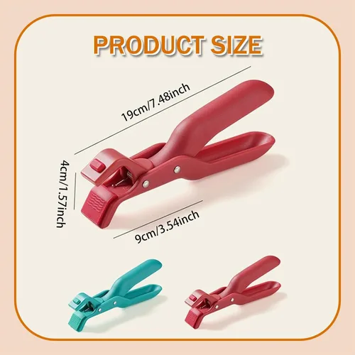 Miniatura 2 de Pinzas para placa caliente, clip antideslizante de silicona para cocina, para tazones, sartenes, platos, utensilios de cocina (rojo, azul)