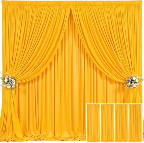 Miniatura 112 de Cortina de fondo beige de 10x10 para bodas y fiestas, cortina de fondo beige sin arrugas para fotos, cortinas de fondo para decoración de baby Gris