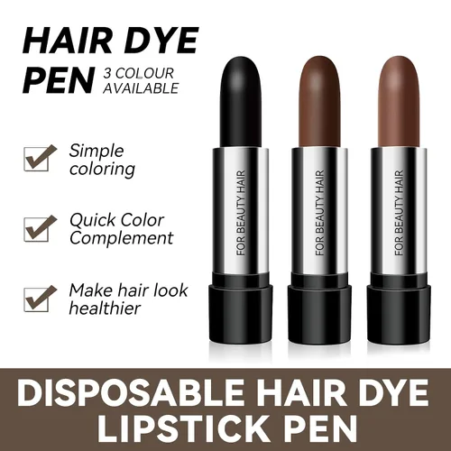 Miniatura 4 de Bolígrafo desechable de tinte para el cabello, negro/marrón oscuro/café, larga duración, rápida tinción, lavable, cubierta de alta saturación