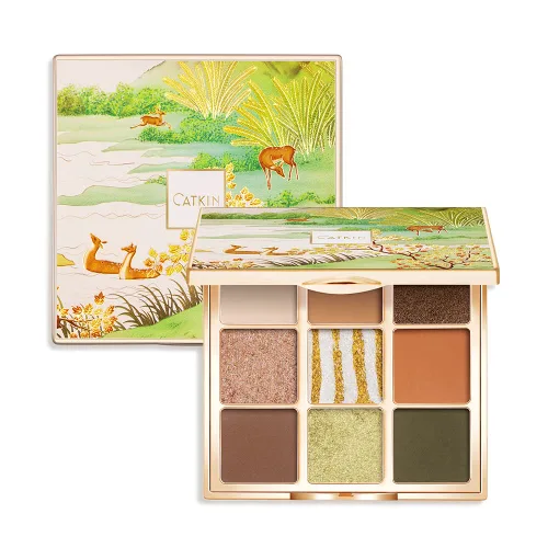 Miniatura 10 de Catkin Paletas de sombras de ojos 9 tonos mezclables Sombra de ojos suave de larga duración Maquillaje de ojos mate y purpurina Paletas de C12