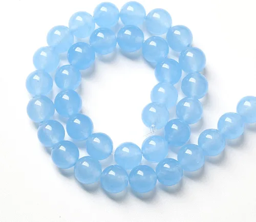 Miniatura 5 de 4MM 86 piezas cuentas sueltas de calcedonia azul aguamarina para hacer joyas, pulseras, collares Aguamarina azul