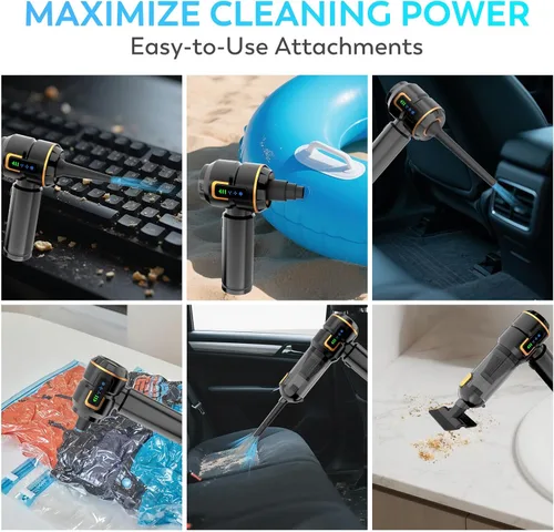 Miniatura 5 de Aspiradora para Automóvil, 22000PA Alta Potencia Aspiradora Portátil de Mano para Automóvil y Soplador de Aire, Mini Aspiradora Inalámbrica