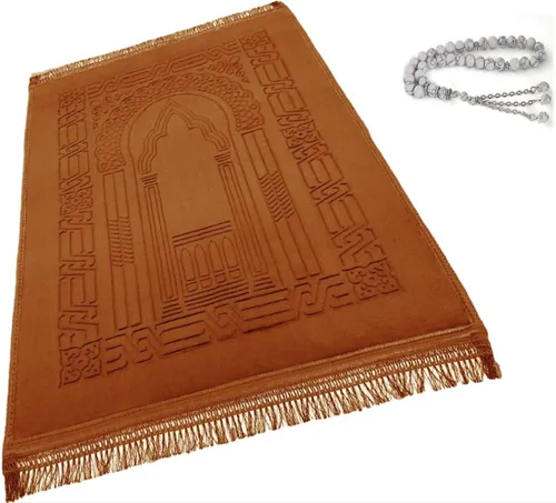 Miniatura 10 de Alfombra de oración musulmana islámica, gruesa, grande, acolchada, sajadah para niños, hombres y mujeres, con cuentas de oración del Islam para R