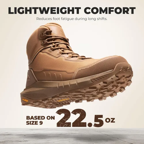 Miniatura 3 de NORTIV 8 Botas de punta compuesta para hombres ASTM F2413-24 Botas de trabajo de seguridad ligeras antifatiga antideslizantes con cremallera