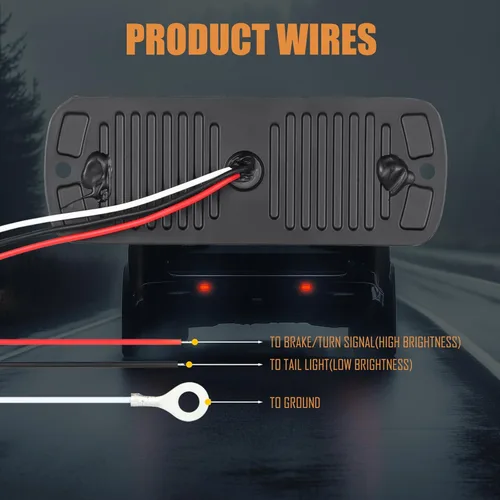 Miniatura 6 de Paquete de 2 luces traseras LED rojas de carcasa de aluminio, para remolque, freno y giro, cumple con DOT, impermeable, montaje en superficie, Rojo