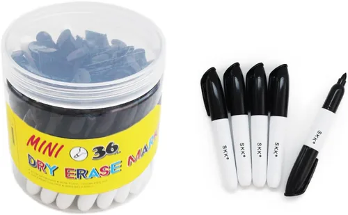 Miniatura 7 de SKKSTATIONERY 36 mini marcadores de borrado en seco, marcadores de pizarra blanca, rotuladores de 3.5 pulgadas, 36 piezas/caja