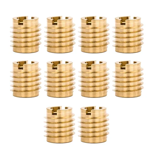 Miniatura 18 de E-Z LOK Inserto roscado para cuchillo para madera dura, insertos de rosca de latón, 10-24 roscas internas, 0.500 pulgadas de longitud, paquete de 25