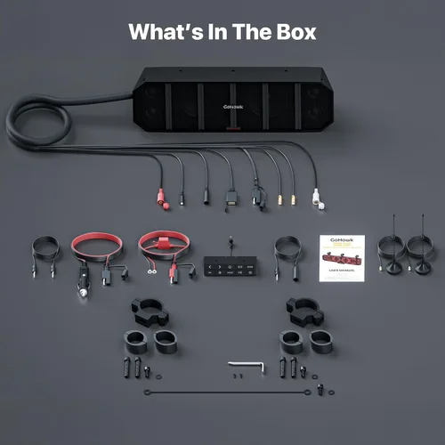 Miniatura 9 de GoHawk Barra de sonido UTV Barra de sonido ATV impermeable de 6 altavoces Luces Bluetooth y multicolor Altavoces SxS de 17 pulgadas Barra