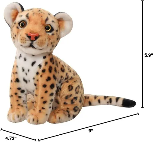 Miniatura 6 de NatureMan Juguete de peluche de guepardo de 9 pulgadas, lindo y realista juguete de peluche de guepardo, regalos para niños y niñas (marrón)