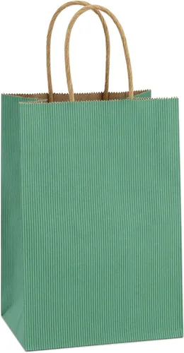 Miniatura 13 de BagDream Bolsas de regalo, 100 bolsas de regalo pequeñas de papel kraft de 5.25 x 3 x 8 pulgadas con asas a granel, bolsas de papel marrón