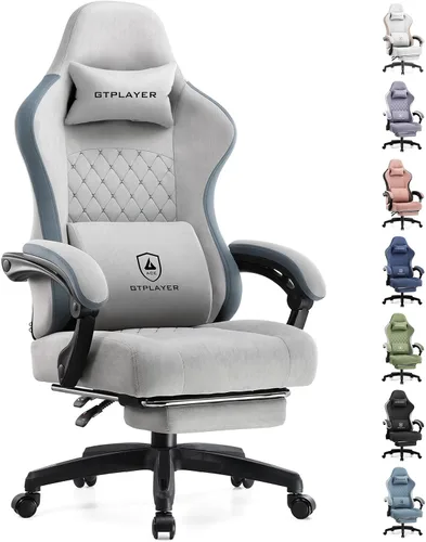 Miniatura 15 de GTPLAYER Silla Gaming, Silla de Oficina para Computadora con Cojín de Resorte de Bolsillo, Reposabrazos de Conexión y Reposapiés, Silla Ergonómica
