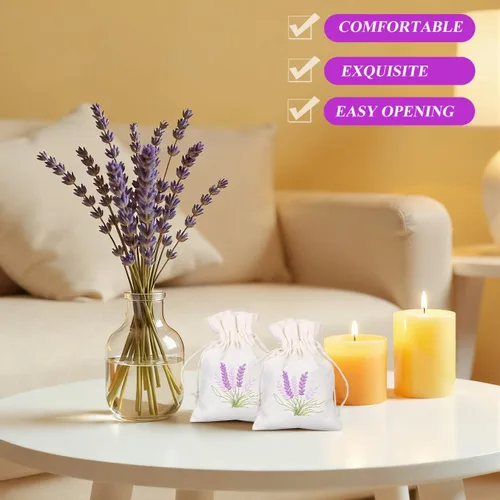 Miniatura 8 de HOLIDYOYO Bolsas vacías recargables de 5.51 x 3.93 pulgadas con cordón de lino para fragancias de lavanda, joyas, dulces, recuerdos de fiesta
