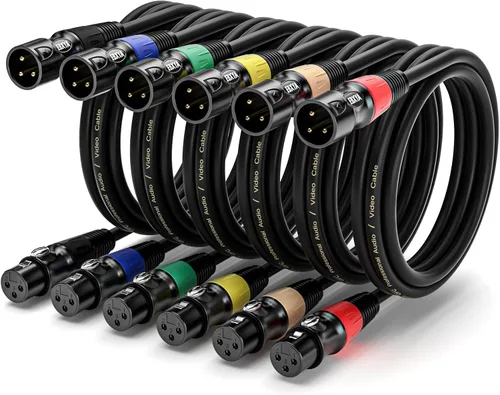 Miniatura 12 de EBXYA - Cables XLR 1,5 m 6 Pack - Cable de micrófono XLR macho a hembra 3 pines balanceado