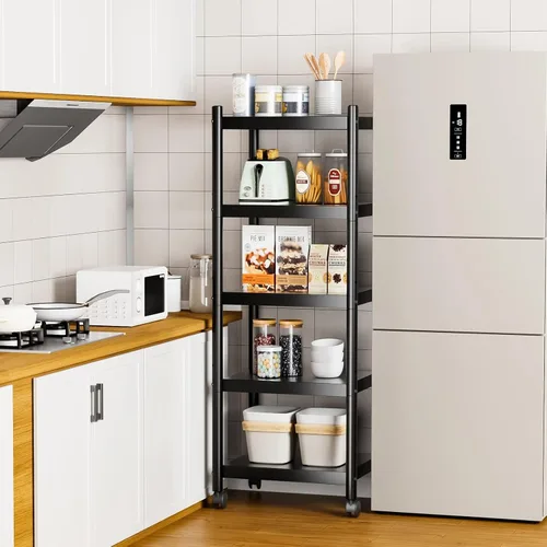 Miniatura 2 de VETALLO Estantes de metal de 5 niveles, estantes para cocina, estante de almacenamiento para cocina, garaje, despensa, organizador de armario