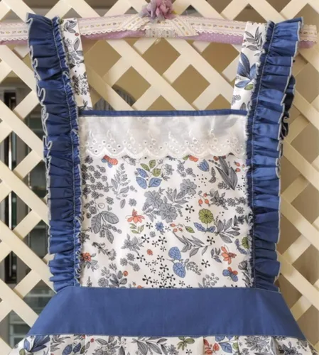 Miniatura 3 de CRB Fashion Delantal para cocinar y hornear para mujeres Delantales de cocina para mujer y señora con bolsillo, Azul marino, Talla única