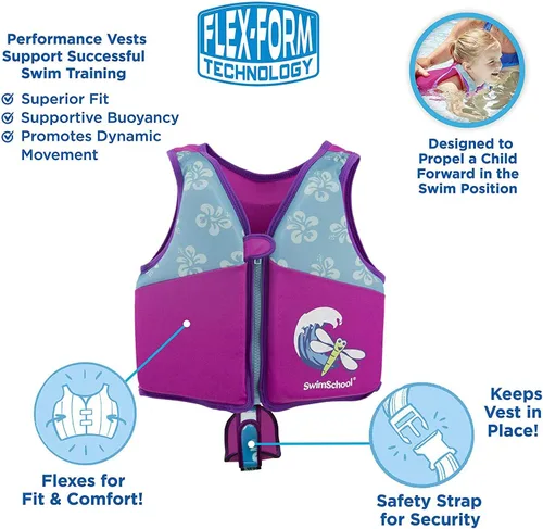 Miniatura 6 de SwimSchool Chalecos de Entrenamiento de Natación para Niños para Niños Pequeños de 2 a 6 Años – Niños/Niñas – Varios Colores/Estilos – Flotadores
