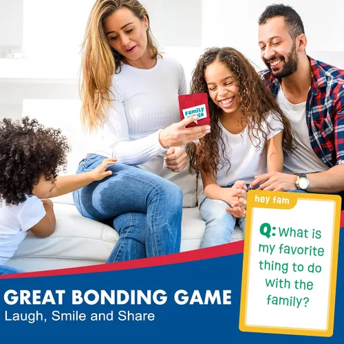 Miniatura 5 de LotFancy Juego de preguntas familiares, a partir de 4 años, juegos familiares para niños y adultos, 60 divertidas tarjetas de trivia, iniciadores