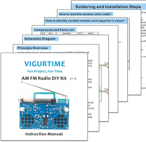 Miniatura 8 de Kit de radio AM/FM Proyecto de soldadura Kit de bricolaje para practicar enseñanza electrónica Estéreo Gran proyecto STEM y regalo Versión