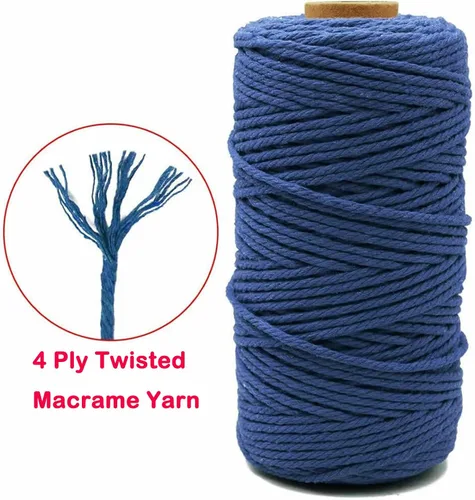 Miniatura 6 de Cuerda de algodón para macramé, de 0.11 pulgadas x 109 yardas, cuerda de macramé natural marrón, suministros perfectos de algodón para hacer