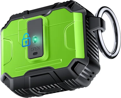 Miniatura 7 de Amoured AutoPOP - Funda para AirPods Pro de 1ª generación con cerradura y llavero, protección resistente de 360° y mecanismo de apertura de 1 clic