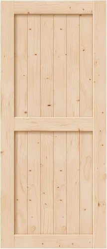 Miniatura 14 de EaseLife - Puerta corrediza de granero de madera de 28 x 84 pulgadas, puertas interiores, montaje DIY, losa de paneles de abeto natural macizo
