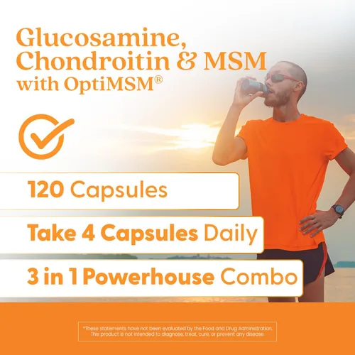 Miniatura 7 de Doctor's Best Glucosamina Condroitina Msm con cápsulas OptiMSM, apoya la estructura, función y comodidad saludables de las articulaciones, sin OGM