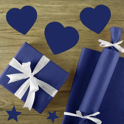 Miniatura 5 de CHRORINE - 60 hojas de papel de seda azul marino para envolver regalos, papel de seda a granel para manualidades artísticas y decoración, ideal