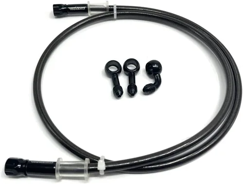 AN3 28 90 grados M10 manguera de freno de motocicleta de acero inoxidable trenzado línea tubo de aceite con Banjo giratorio de 360 grados apto para
