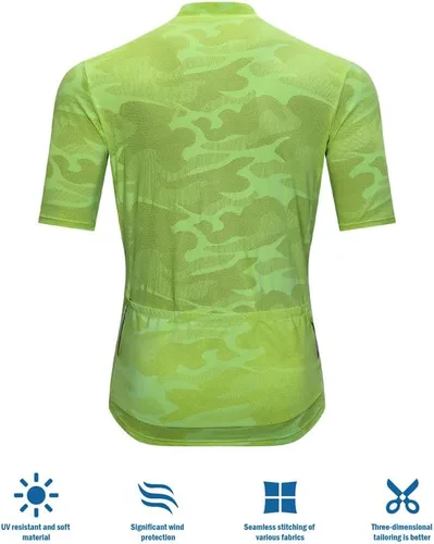 Miniatura 4 de Camiseta de ciclismo de manga corta para hombre, secado rápido, con 3 bolsillos traseros