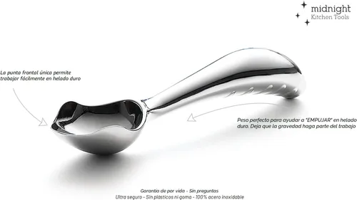 Miniatura 3 de Midnight Scoop - Cuchara de helado ergonómica de acero inoxidable Resistente, fácil de usar y apta para lavavajillas Grado profesional, diseño