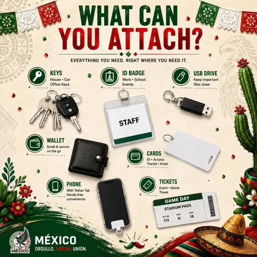 Miniatura 4 de EASTEX Llavero con cordón de la bandera de México, cordones mexicanos para llaves, tarjetero de identificación, relleno de calcetines de Navidad 1