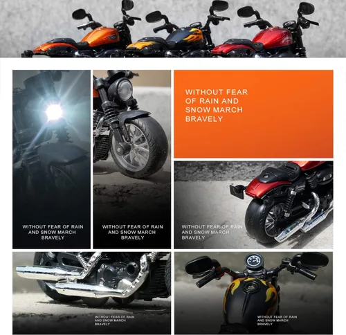 Miniatura 4 de Mini Motocicleta de Juguete - Autos de Juguete de Retroceso con Sonido y Luz, Motocicletas de Juguete para Niños Pequeños, Juguetes de Motocicleta