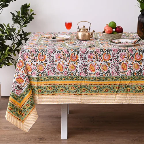 Miniatura 49 de Funda de mesa impresa a mano con diseño exquisito, tela de algodón premium, perfecta para comedor y decoración, mantel de mesa