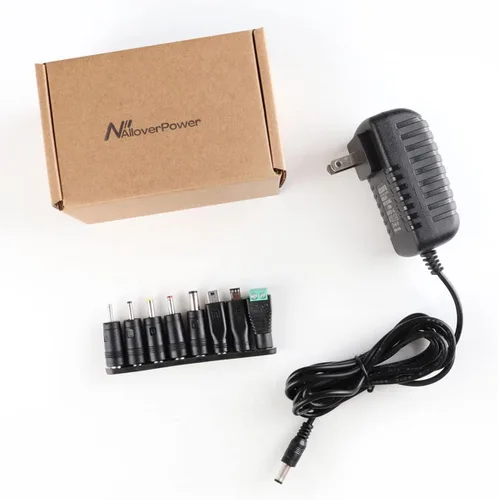 Miniatura 6 de Cargador universal de cable de alimentación de CA CC 5 V 1A 2A/2000 mA con 8 puntas de enchufe variables