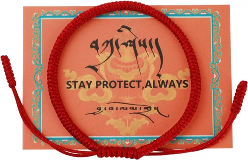 Auténtica pulsera de nudo Dorje bendecida hecha a mano por monjes tibetanos con protección y talismán para mujeres y hombres