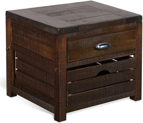 Miniatura 8 de Pemberly Row Mesa auxiliar de silla de madera de caoba de 15" en hoja de tabaco