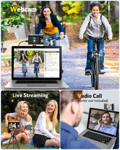 Miniatura 6 de Cámara digital FHD 4K para vlogging con enfoque automático, lente dual de 48MP, zoom digital 16X, pantalla IPS de 2.8" compacta, cámara de video