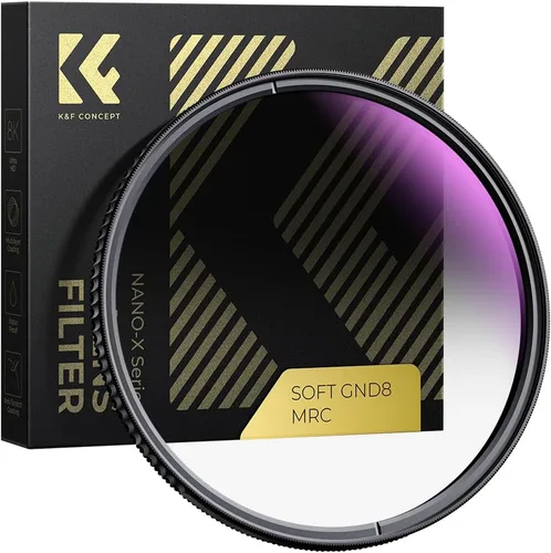 Miniatura 9 de K&F Concept Filtro de lente GND8 suave de 1.929 in (3 topes) Filtro de densidad neutra graduada suave con 28 recubrimientos multicapa para lente