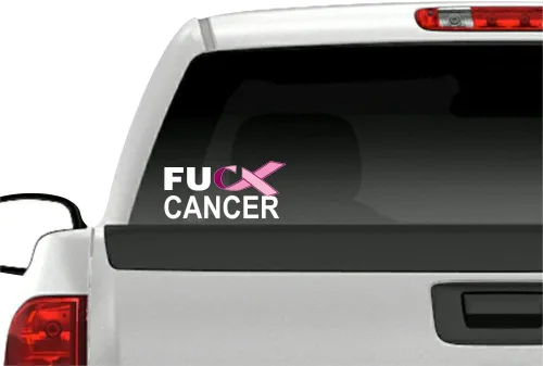 Miniatura 9 de FU Cancer - Calcomanía de vinilo para vehículos con leiomiosarcoma pancreático testicular de FCK All Cancer (cinta púrpura)